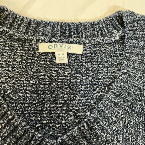 Orvis Women’s Chenille V-Neck Sweater size M blue gray - Picture 3 of 9